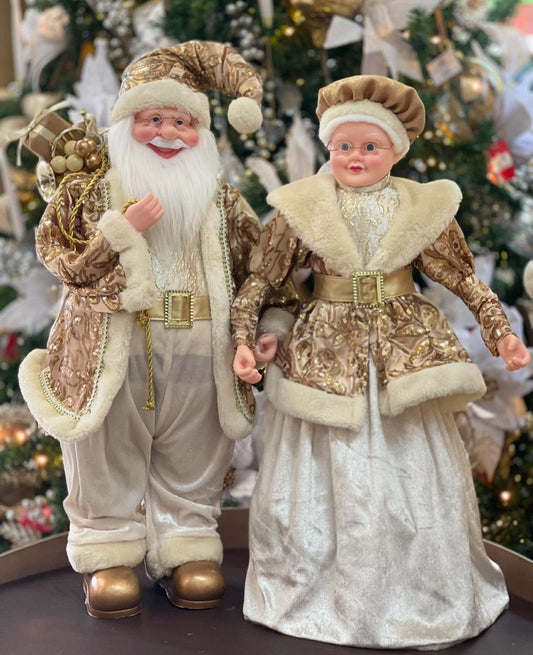 Kit 2 Papai Noel Dourado - 50CM