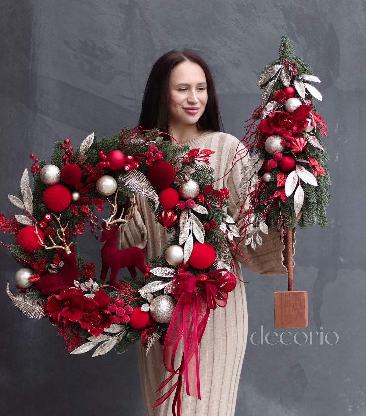 Kit Guirlanda + Mini Árvore de Natal - 65CM