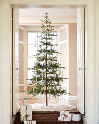 Árvore de Natal Slim Alpine com Galhos Articulados, Suporte Metálico e Micro LEDs Embutidos