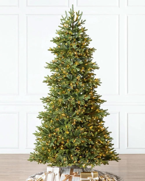 Árvore de Natal Silverado Slim com Galhos Articulados, Suporte Metálico e Micro LEDs Embutidos