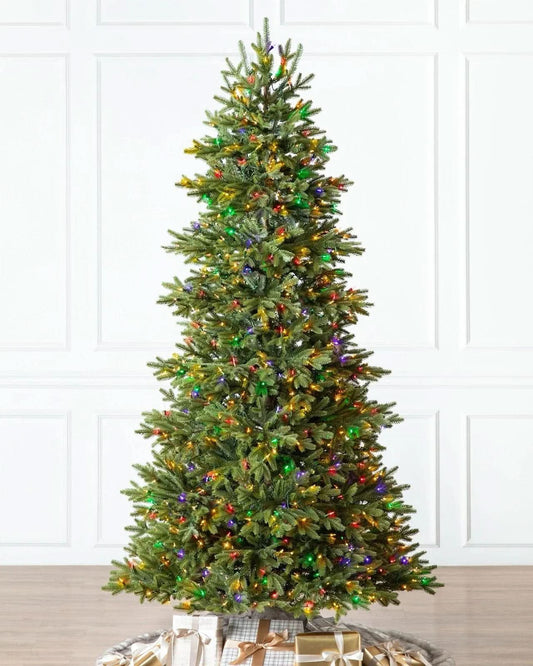 Árvore de Natal Norway Spruce com Galhos Articulados, Suporte Metálico e Micro LEDs Coloridos Embutidos
