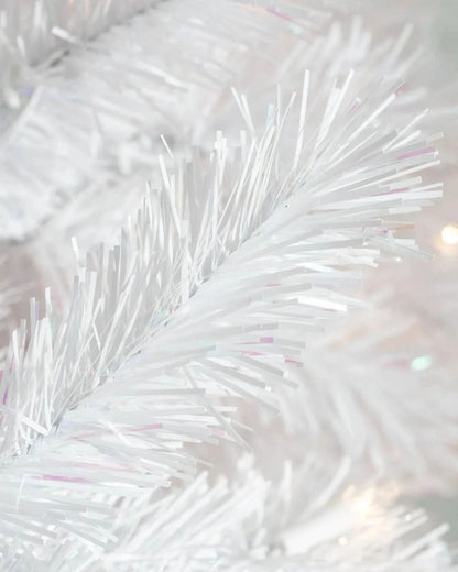 Árvore de Natal Branca Classic com Galhos Articulados, Suporte Metálico e Micro LEDs Embutidos