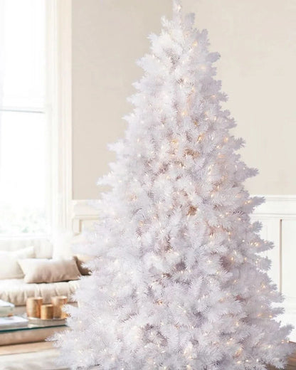 Árvore de Natal Branca Classic com Galhos Articulados, Suporte Metálico e Micro LEDs Embutidos