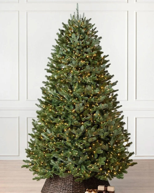 Árvore de Natal Verde Tradicional com Galhos Articulados, Suporte Metálico e Micro LEDs Embutidos